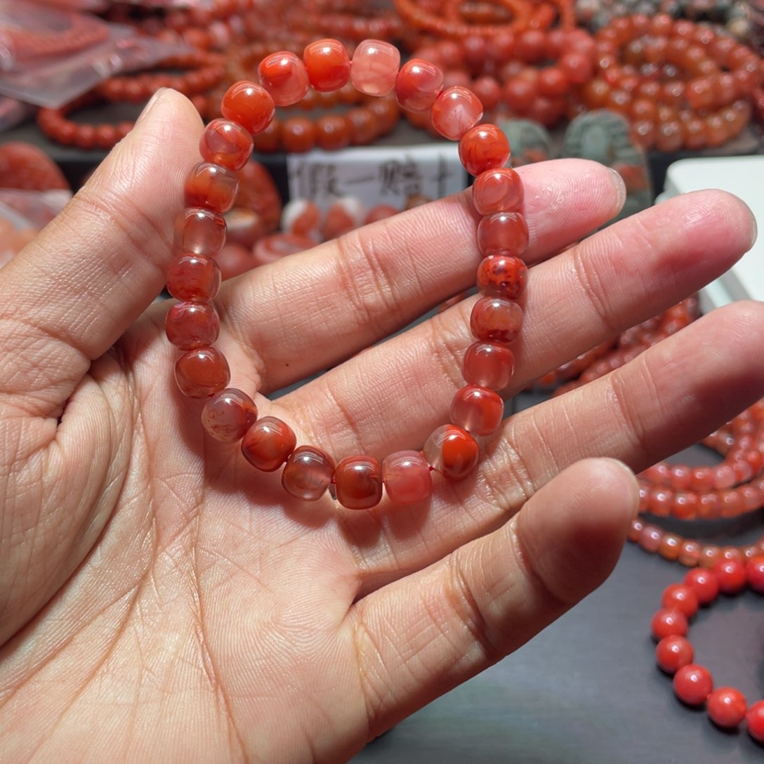 南红玛瑙手链未镶嵌