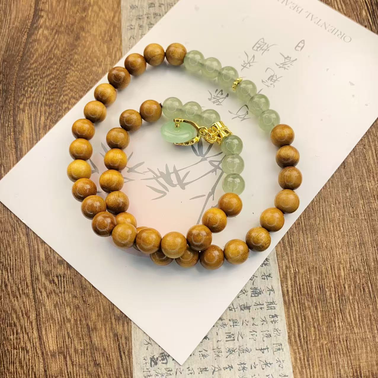8*8MM金丝楠双圈平安扣文玩手串 MTX-0260