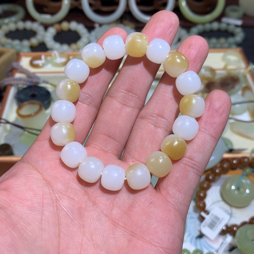 【闪购商品】和田玉手链未镶嵌新疆且末天泰矿糖白手串