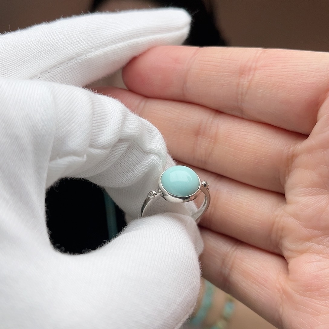 绿松石珠宝奇石银S925镶嵌