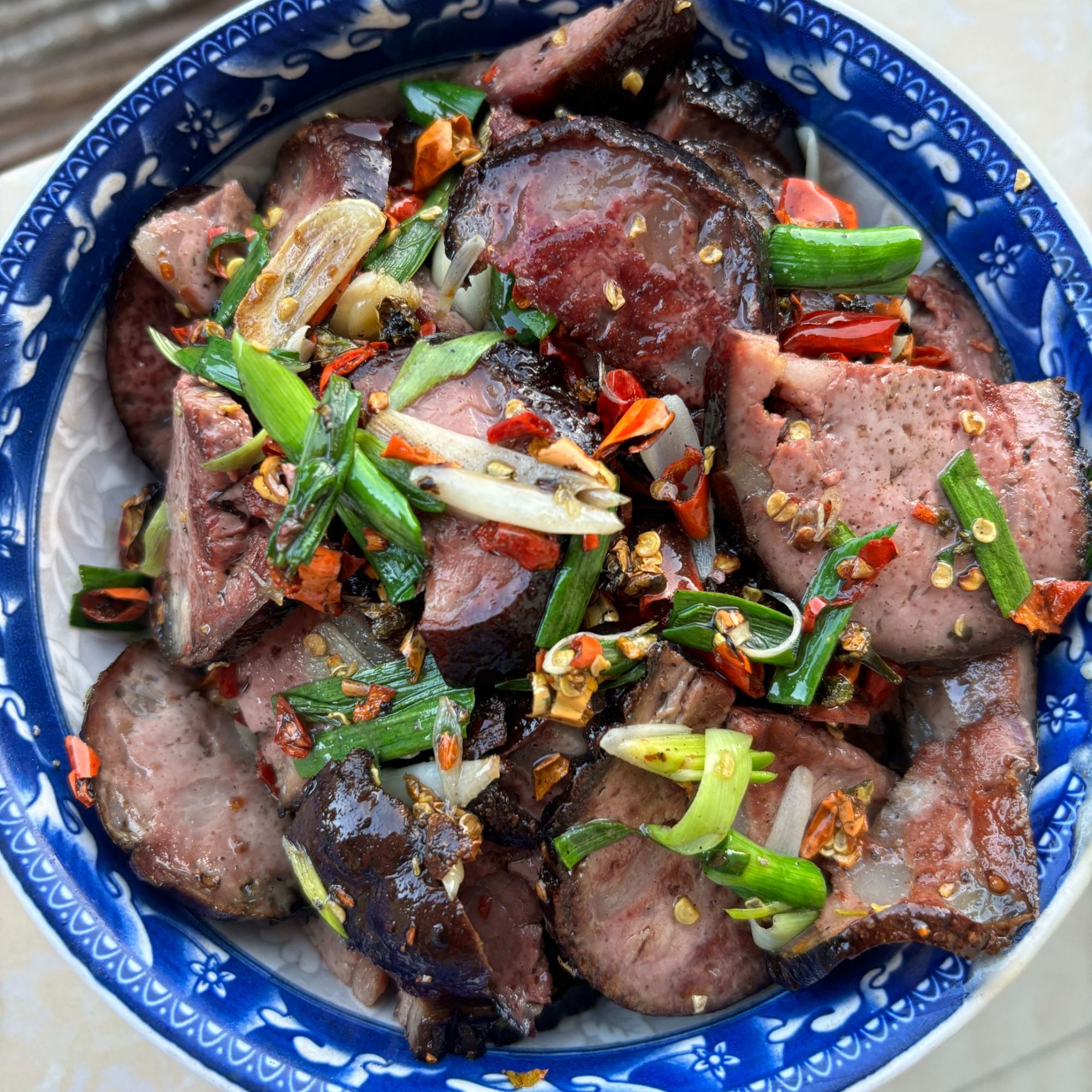 城步乡里味农家柴火猪血丸子猪血粑血粑豆腐