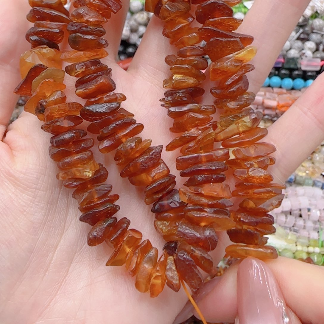 玛瑙/玉髓未镶嵌珠宝半成品天然老蜜蜡一条