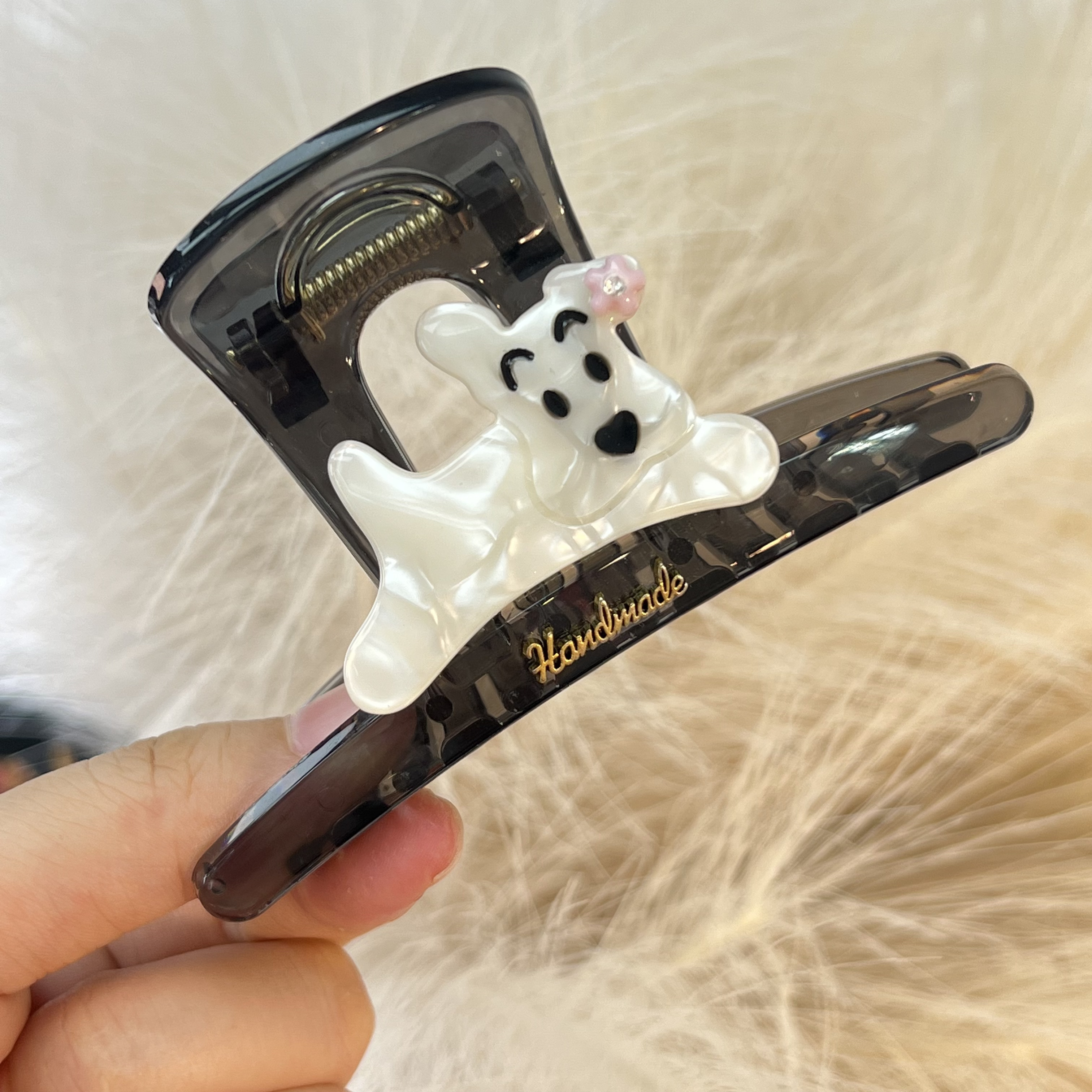 C8【11cmAB面醋酸小狗】韩版高货原创设计款抓夹发量多