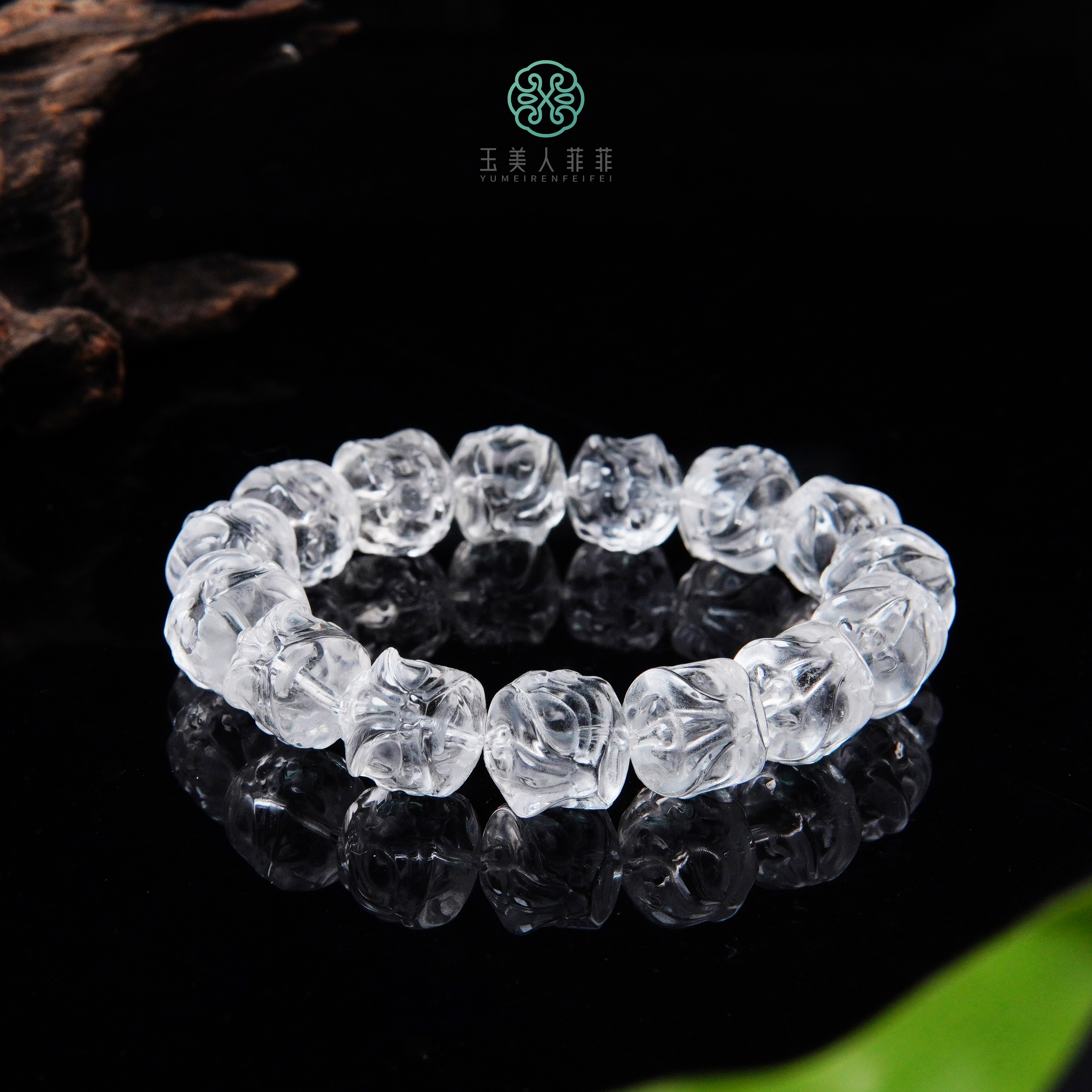石惑珠宝%水晶单圈醒狮手串约13mm%多样性发一