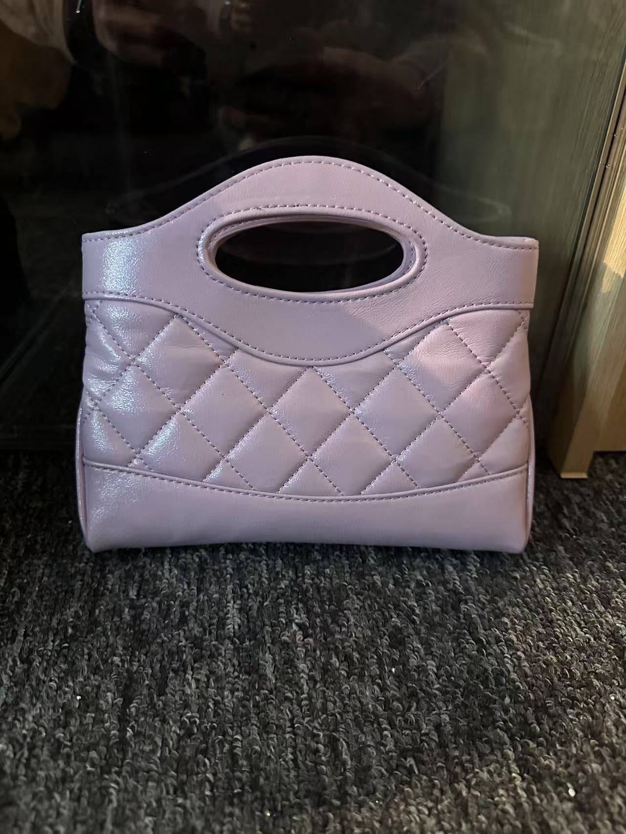 LQ-WITH-QUEEN真皮女包手提前袋子紫色