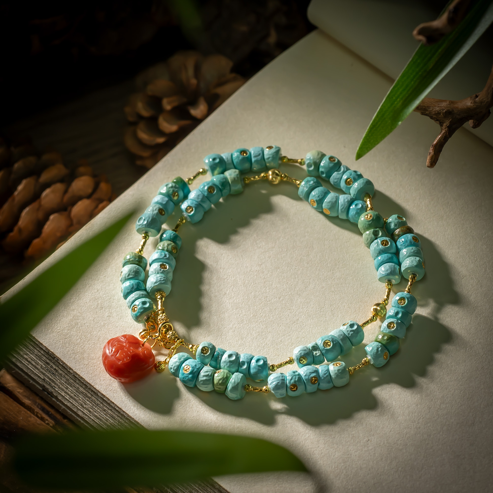 【世间臻宝】18K绿松DIY项链/Q1327/多样性发一件/6mm/42cm+-/5