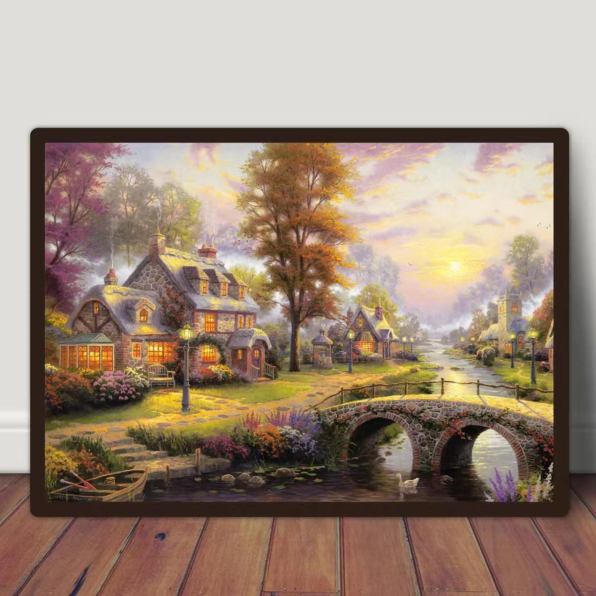 西洋欧式小桥流水人家风景