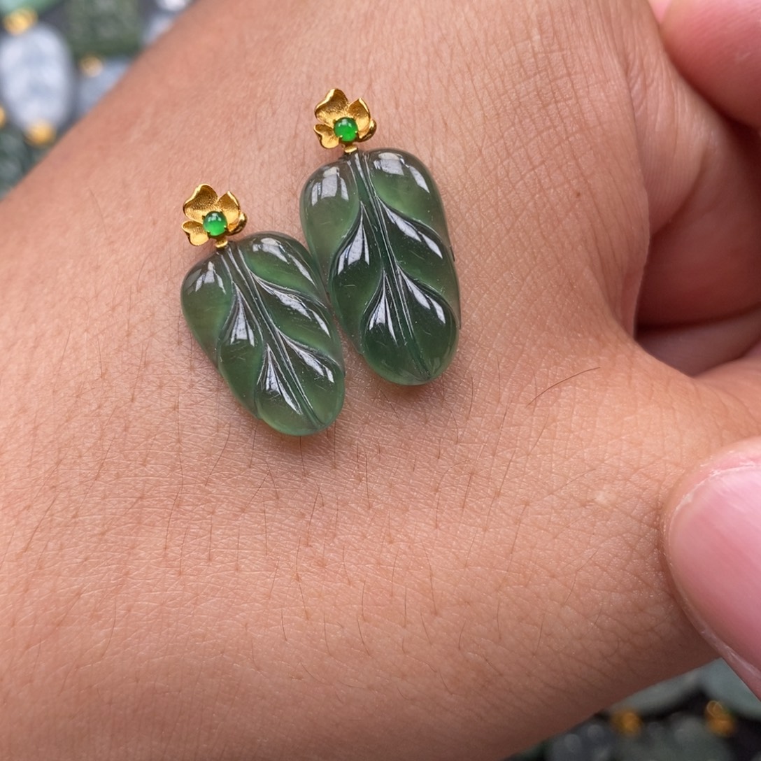 翡翠18K金镶嵌颈饰多样性发货拍一发一