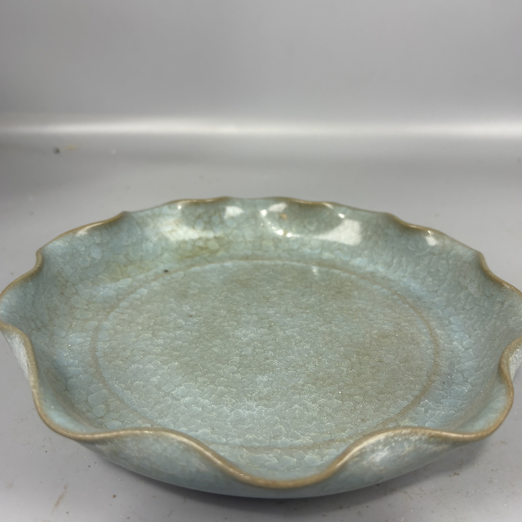手工制作陶瓷摆件冰裂纹天青色复古青瓷