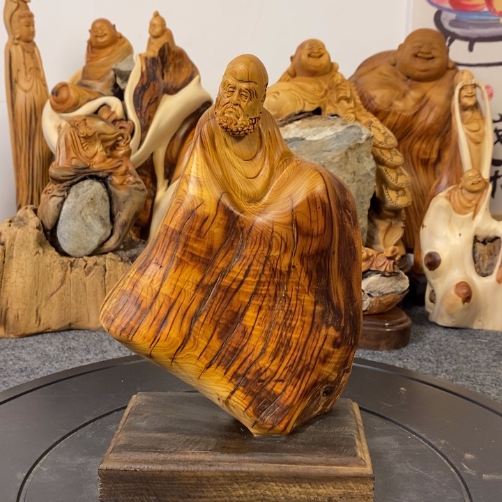 柏木（崖柏）崖柏达摩摆件根雕工艺品