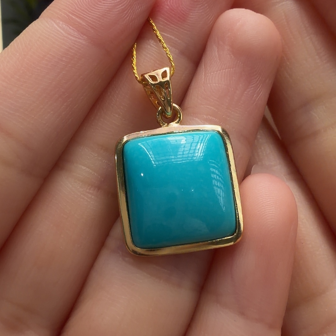 绿松石银S925镶嵌颈饰