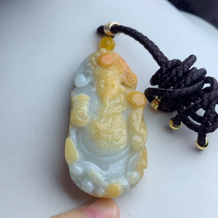 翡翠挂件未镶嵌翡翠财爷吊坠