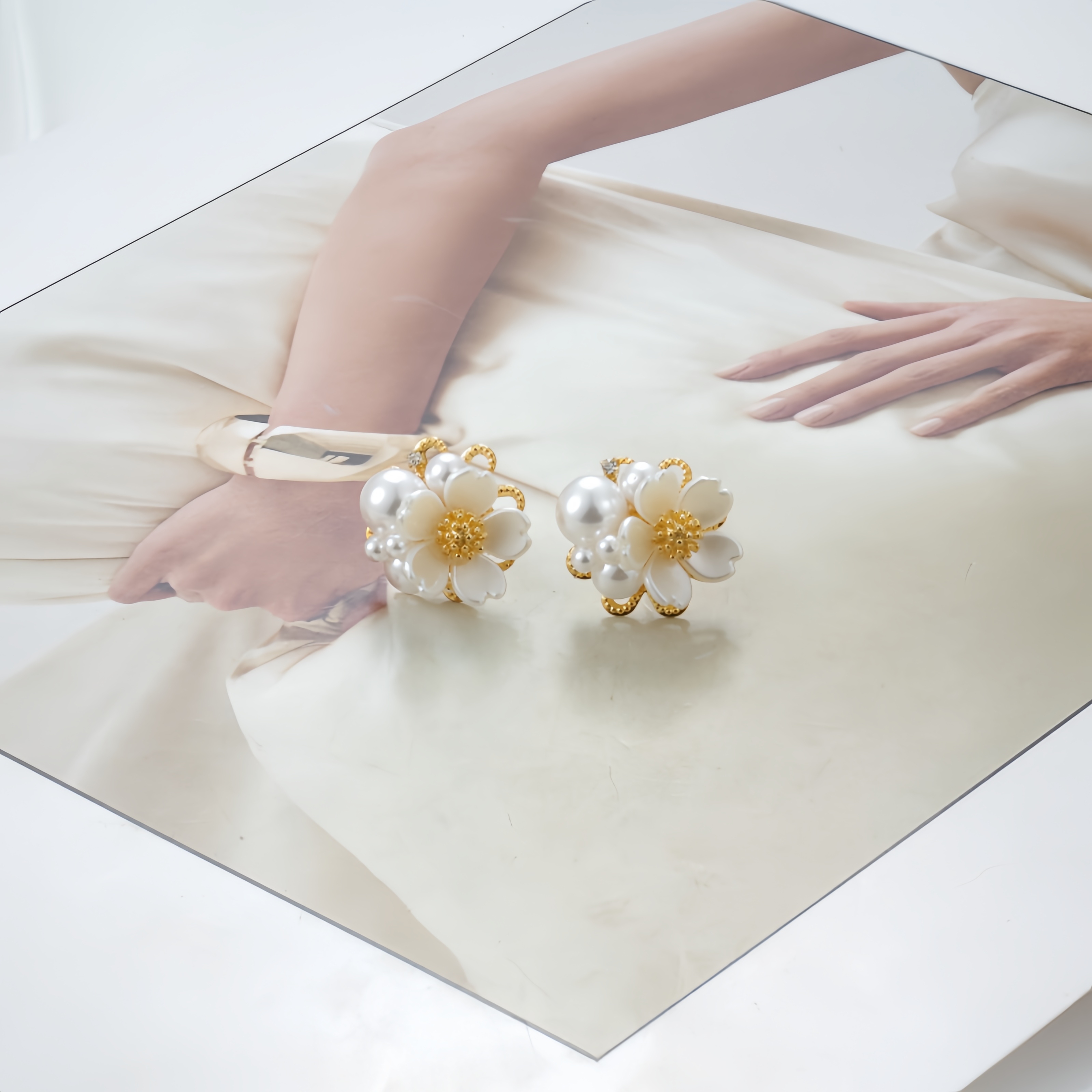 铜合金仿珍珠耳饰 耳环9266