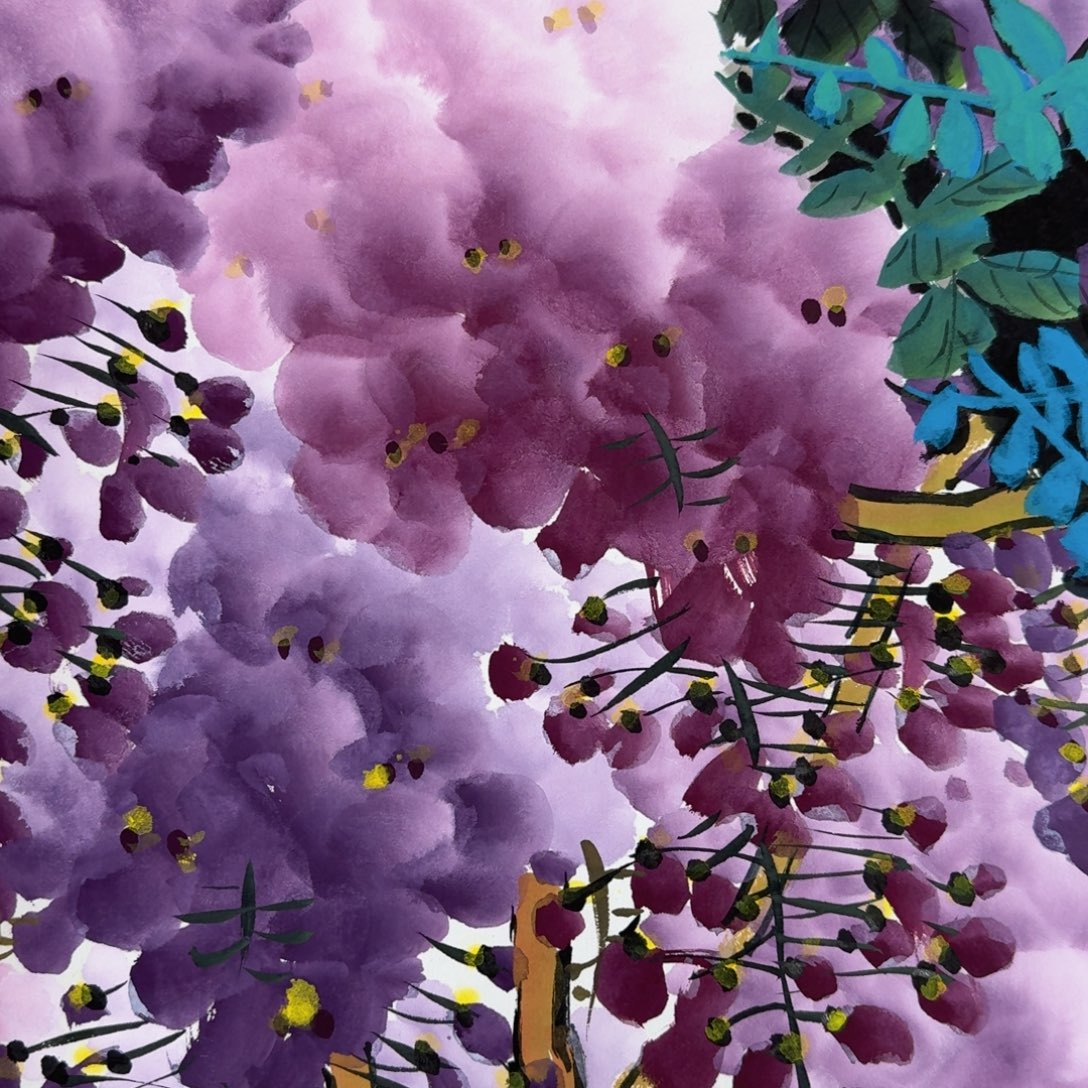 国画纯手绘山水花鸟作品