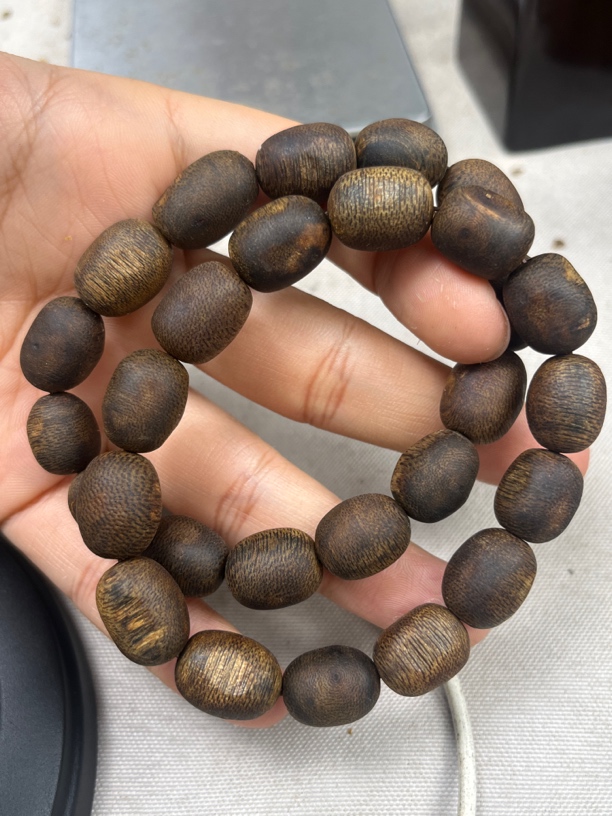 沉香奇楠沉香白奇沉水留疤珠单圈卡12-20克多样性发一条