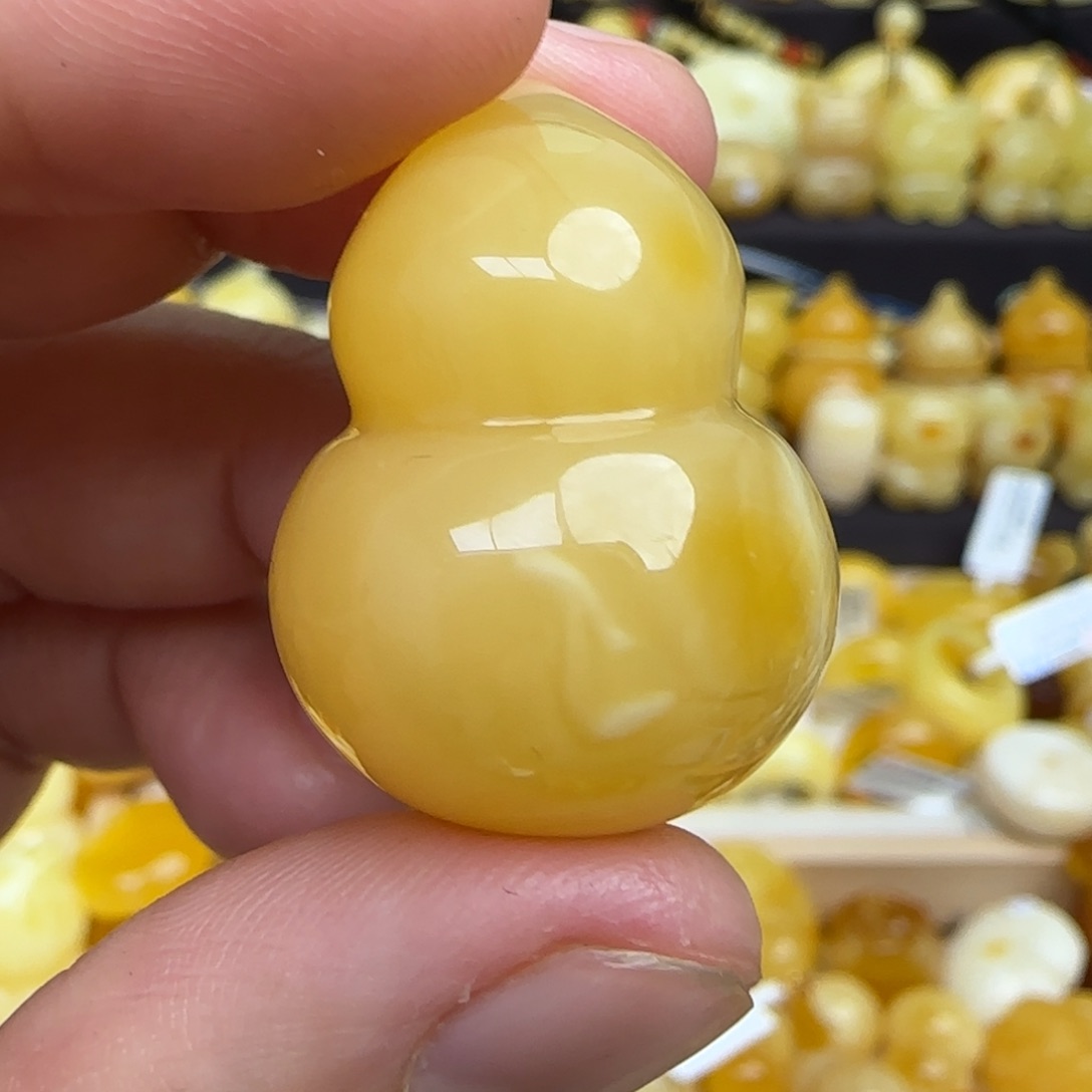 蜜蜡吊坠(不含链)未镶嵌天然俄料浓蜡妖花蜜蜡葫芦吊坠