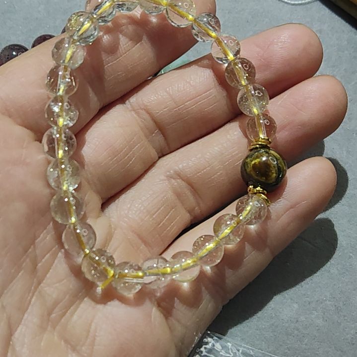 发晶手链未镶嵌金发晶手串