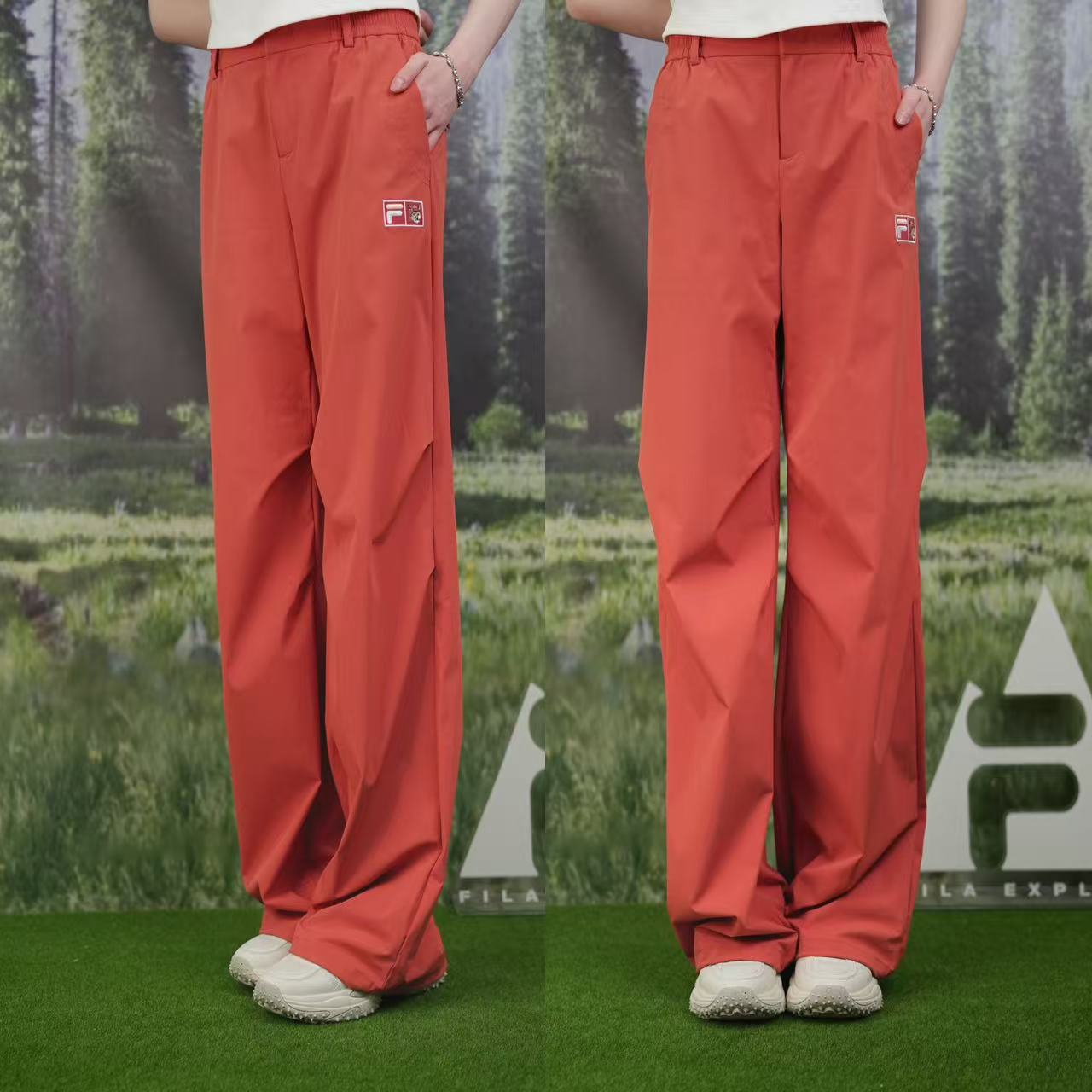 【许佳琪同款】斐乐女装夏季休闲宽松多彩直筒长裤F11W529803F    