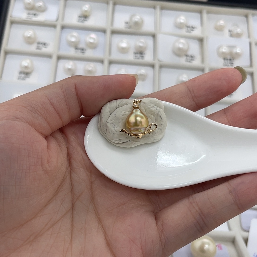 定制海水珍珠银S925镶嵌颈饰