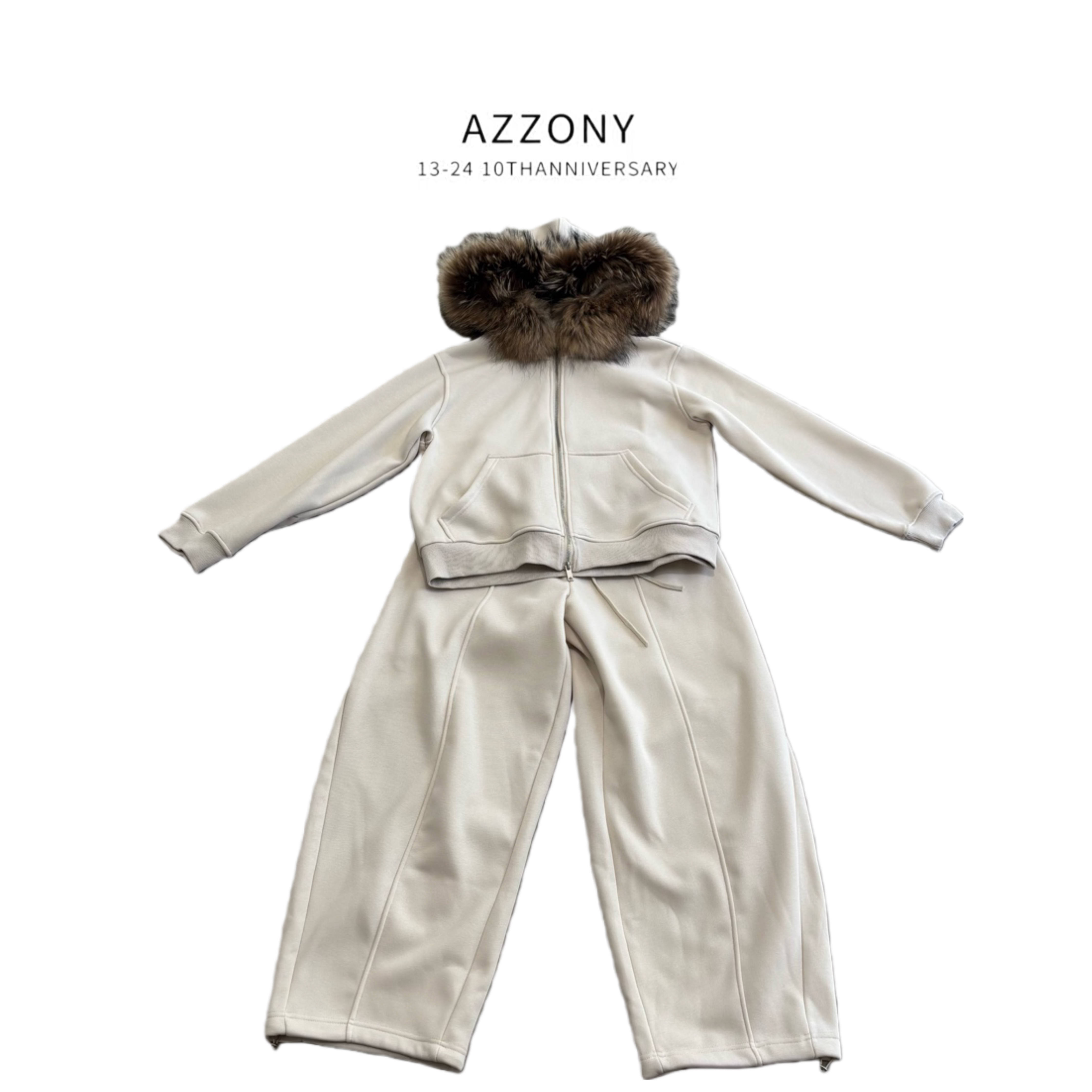 2 Azzony LQ 暖居松弛毛领套装 新款 NEW
