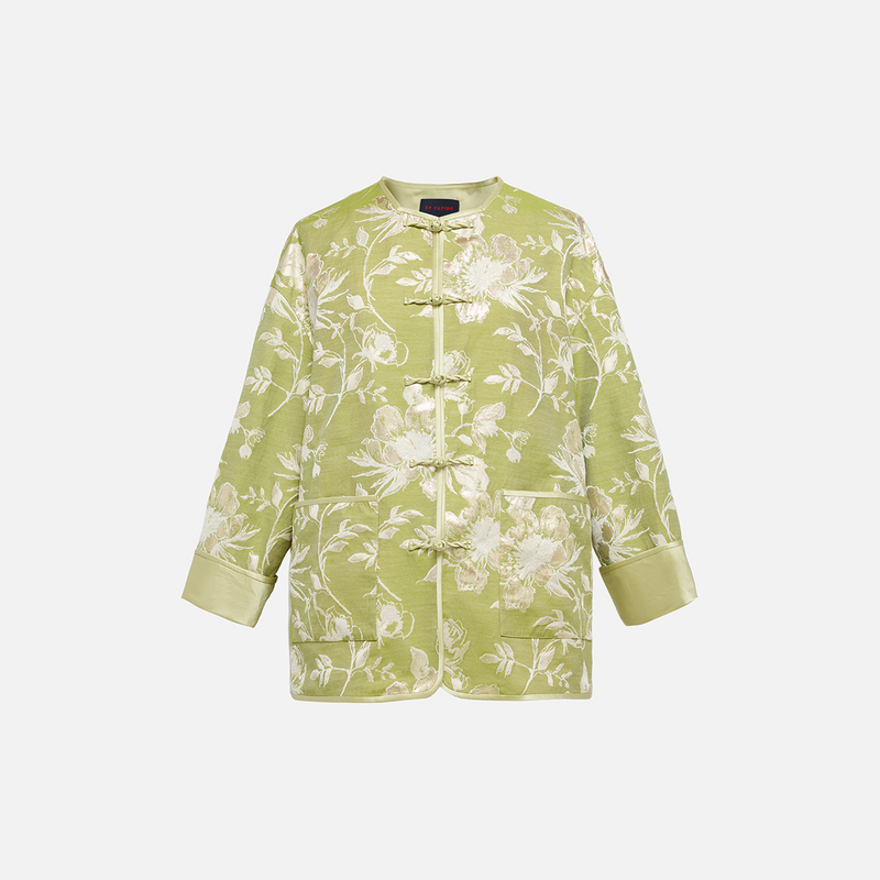 EP雅莹蓝标系列|新中式立领提花缎感国风外套 2025新款1219C