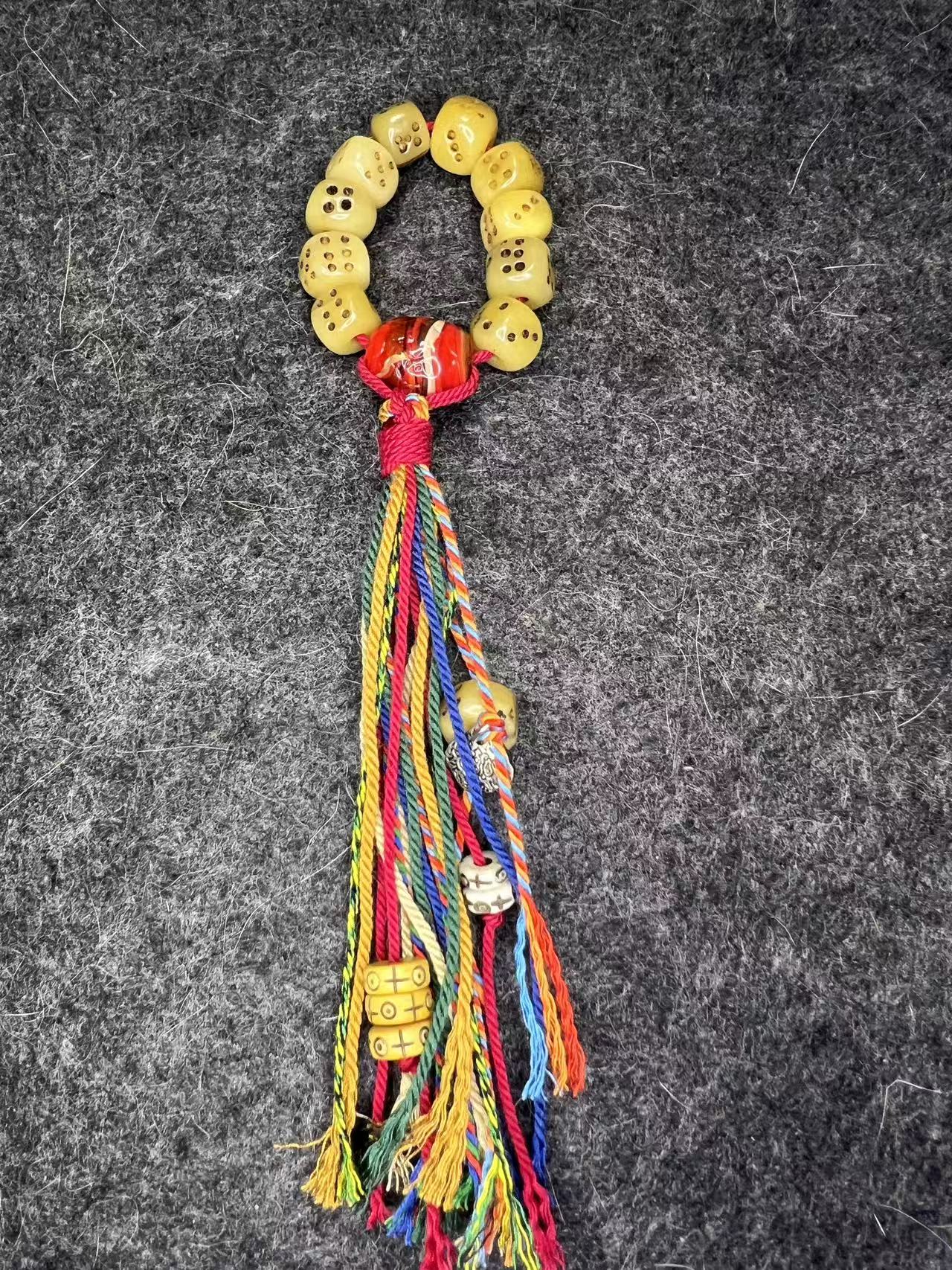 西藏 藏式小年份牦牛骨法骰小手持 11mm