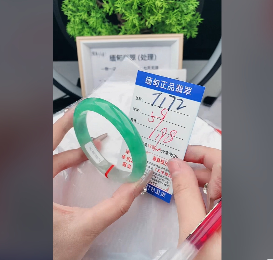 T172缅甸翡翠手镯处理198/条【一物一证】实物以直播间为准