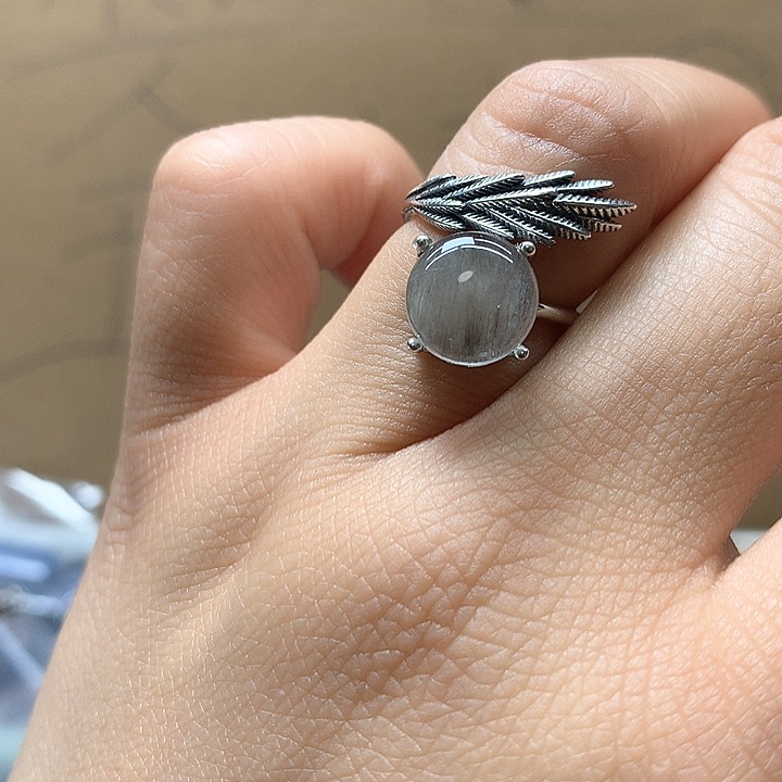 水晶水晶戒指银S925镶嵌