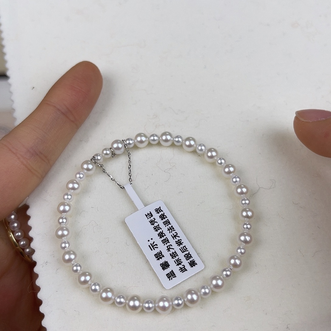 手绳18K金镶嵌淡水珍珠