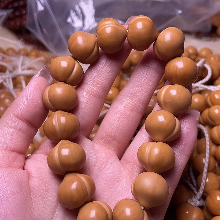 金****猴头核桃手串17尺寸镜面柯基屁桃手持全品无暇