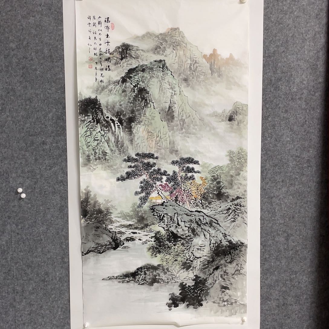 国画书**航四尺画芯作品