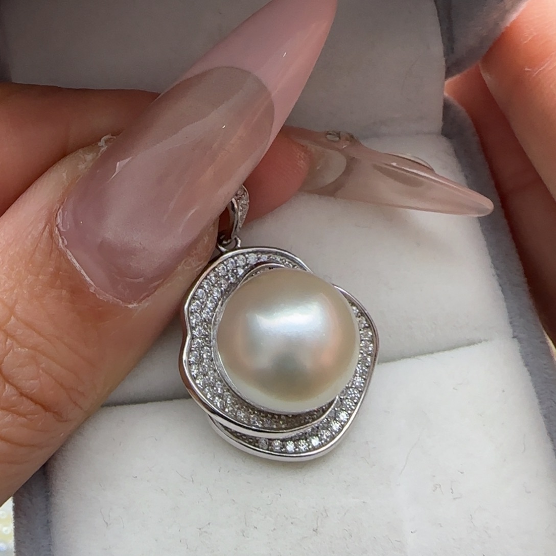 海水珍珠颈饰银S925镶嵌