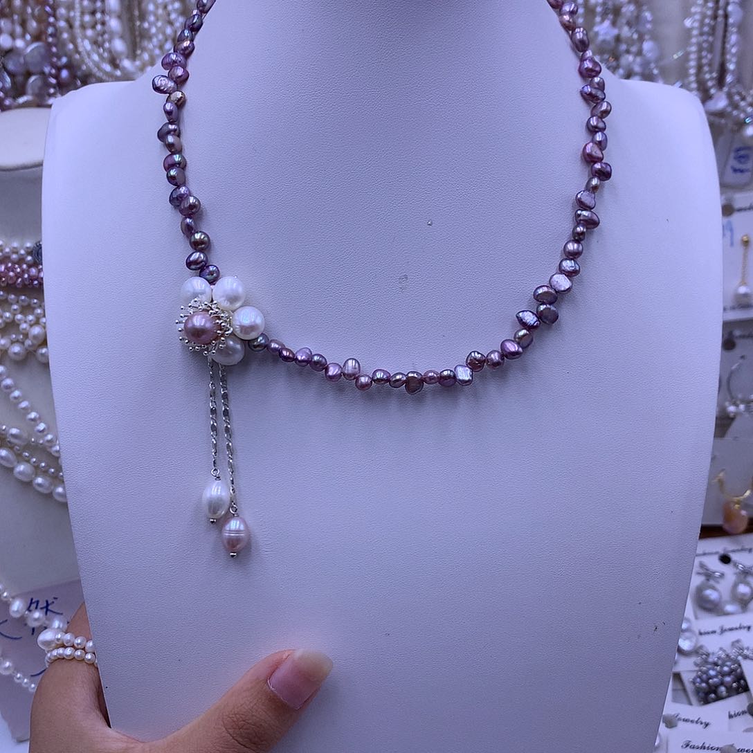 淡水珍珠合金颈饰