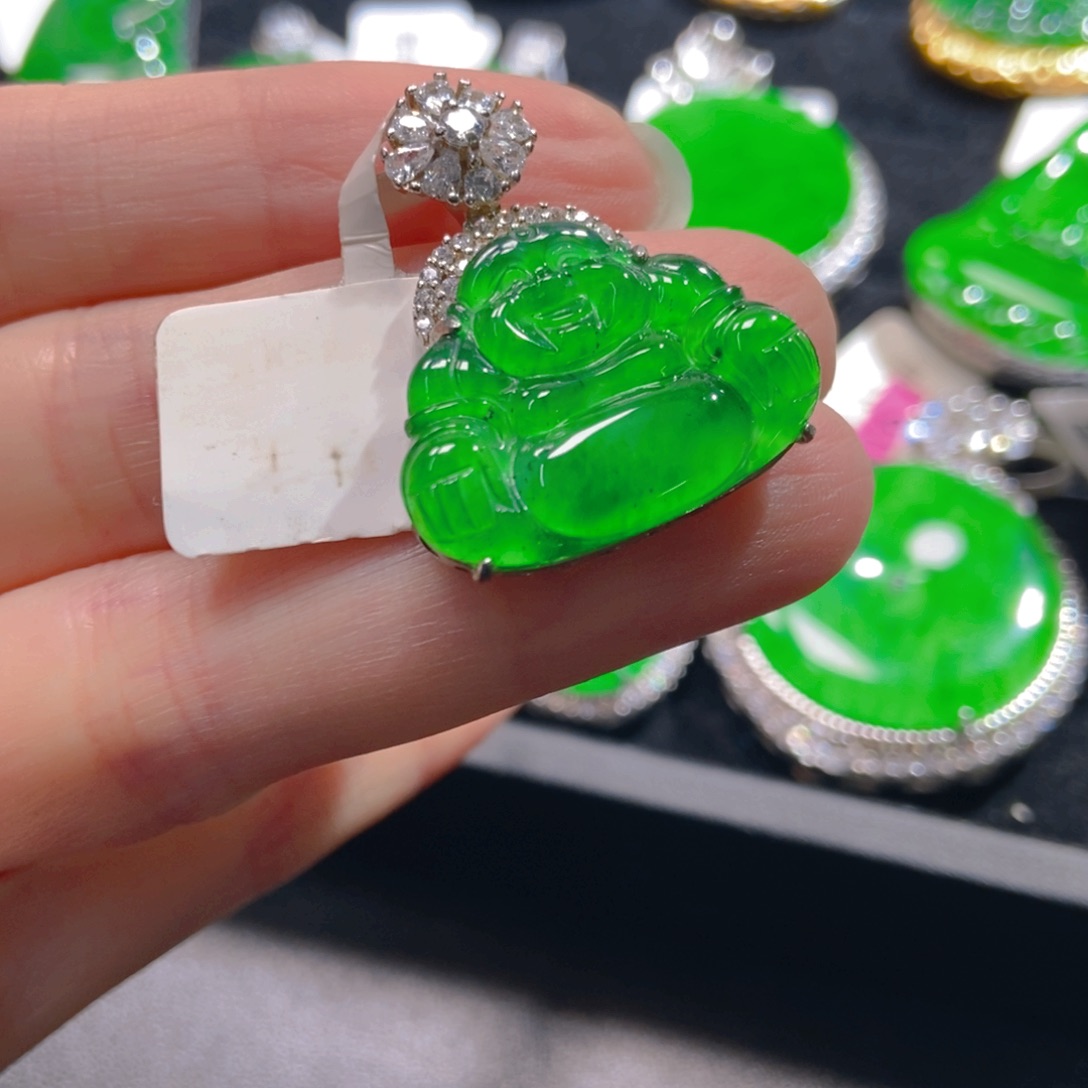 翡翠吊坠(不含链)银S925镶嵌
