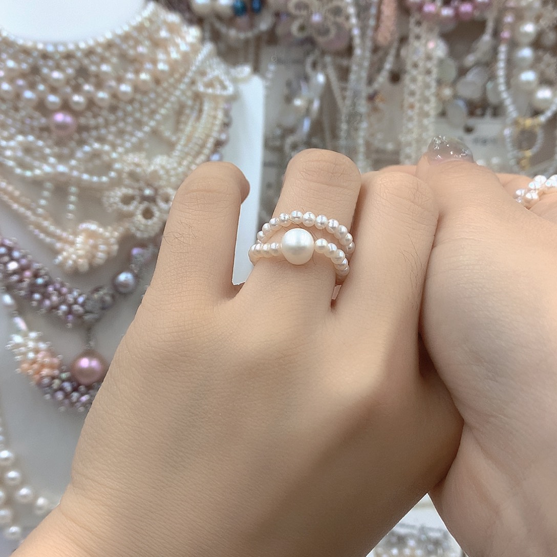 淡水珍珠耳饰银S925镶嵌