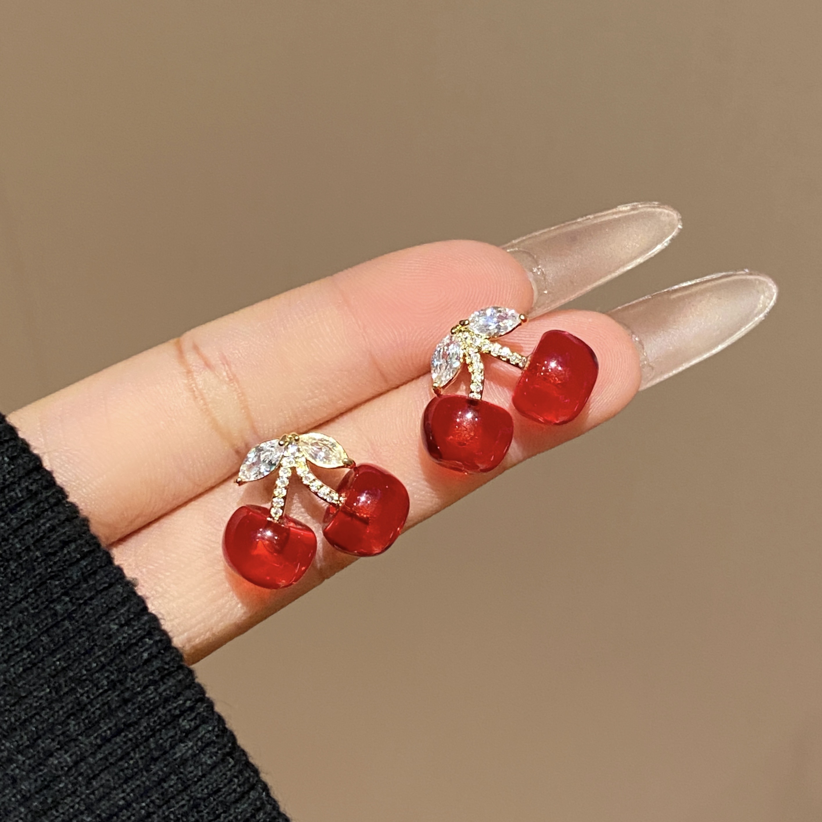  【樱桃布丁】小众轻奢高级感简约百搭耳钉A3757