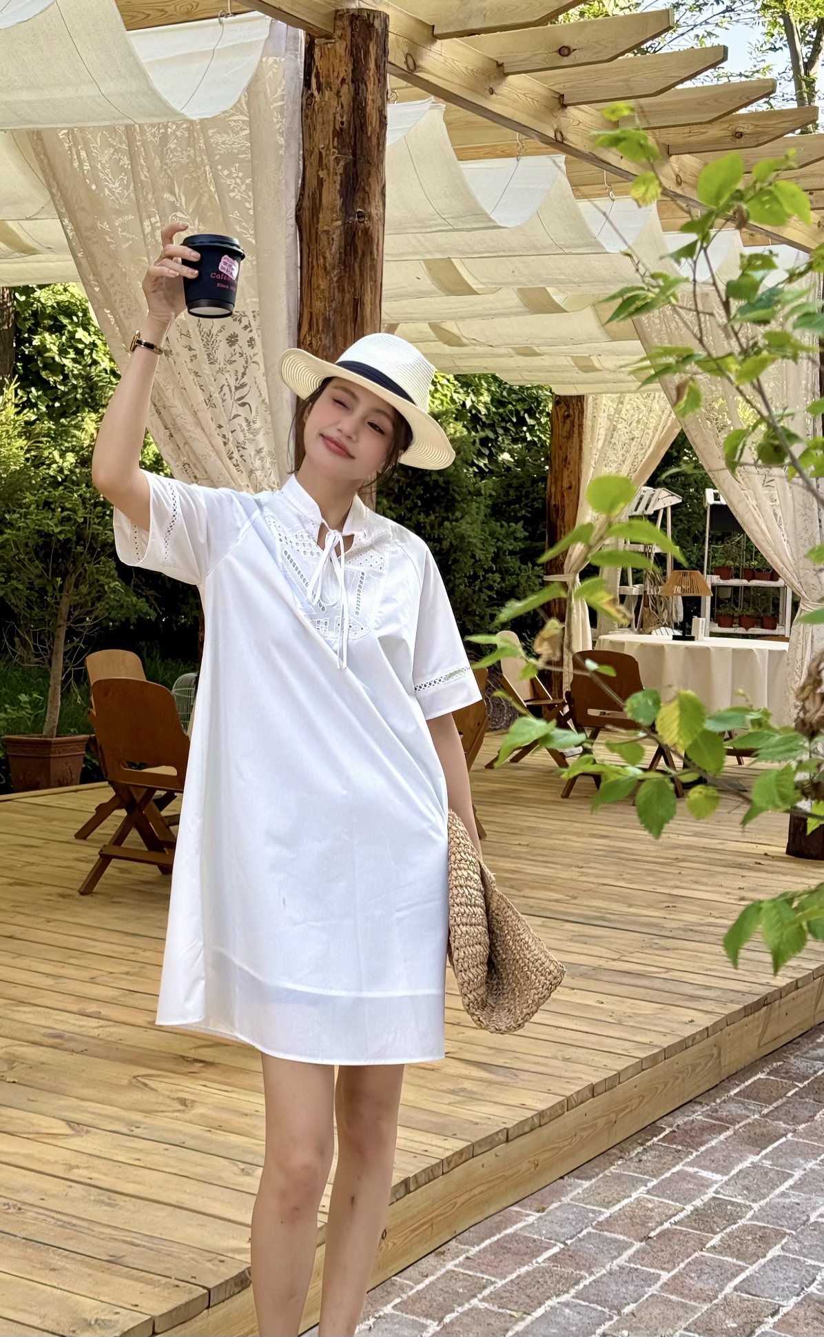 【迪拉呀专属】短袖H型裙连衣裙中长款时尚宽松腰休闲气质H型 6607