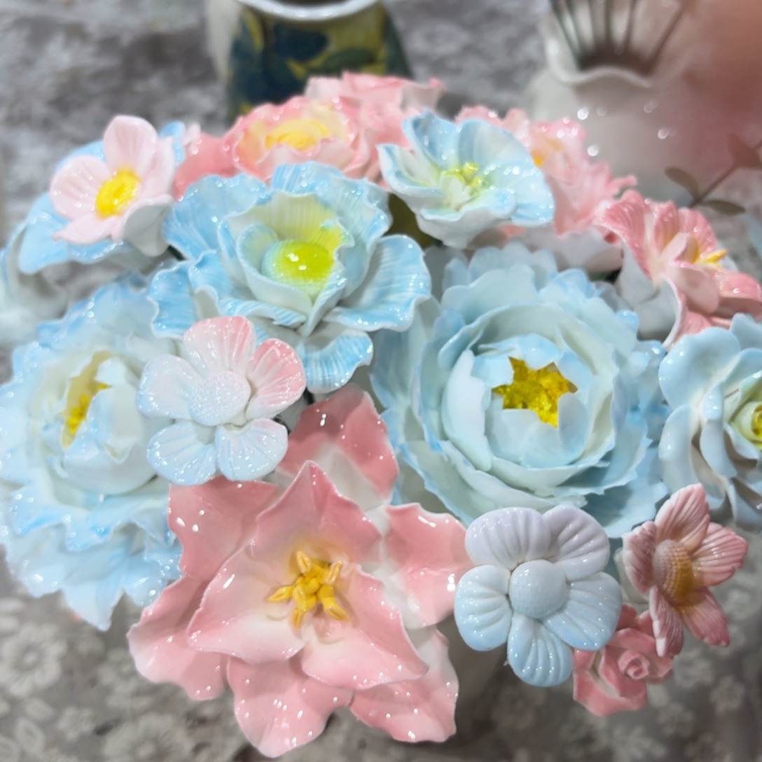 2530 陶瓷花拍满20元发货我退款的拉黑