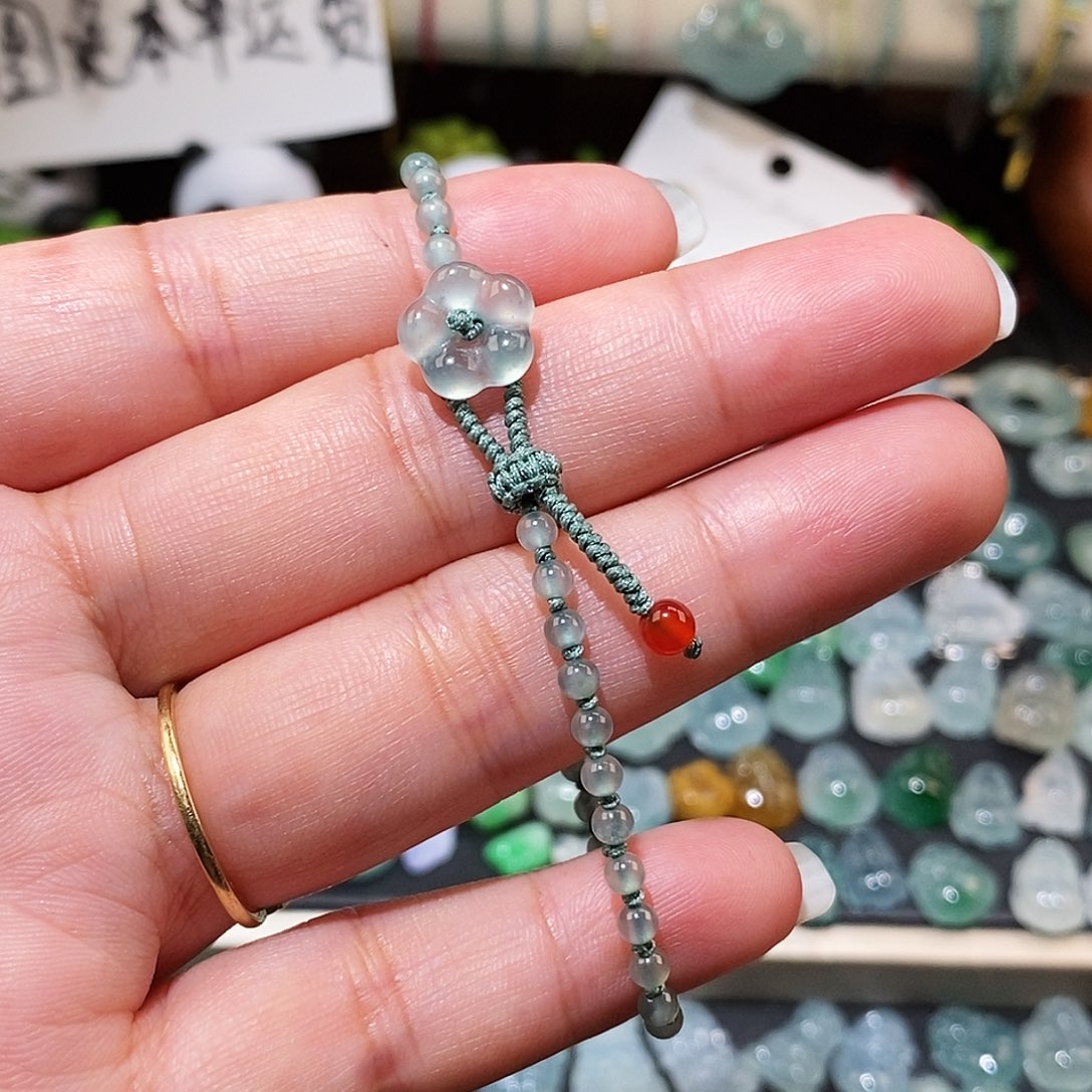 翡翠未镶嵌颈饰小花手链16