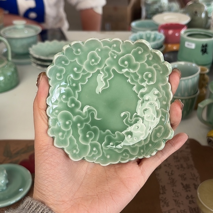龙泉云间青瓷小米茶器