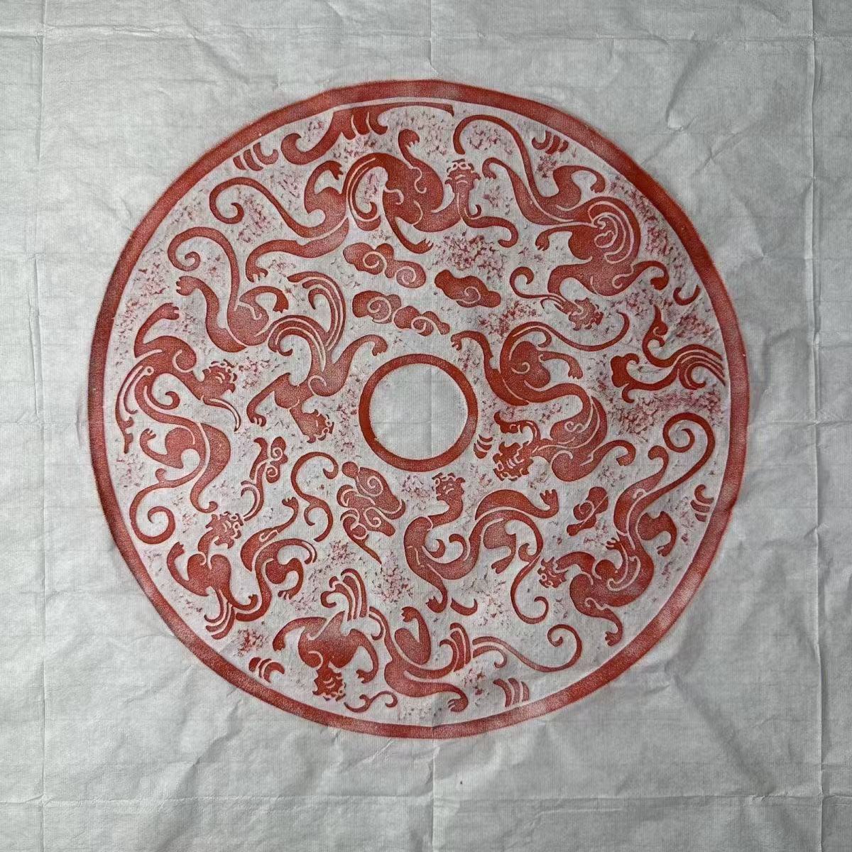 古玉璧拓片瑞兽拓片