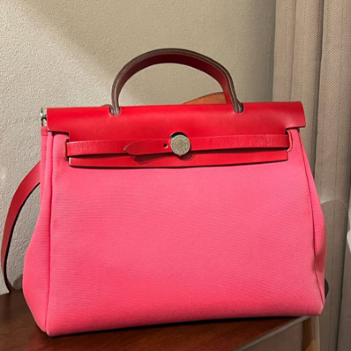99新 Hermes/爱马仕 爱马仕粉herbag 31 Y刻经典斜挎包