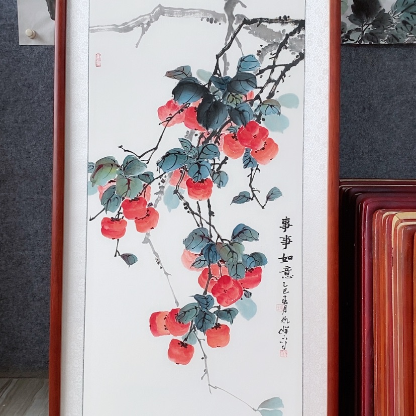 【闪购商品】国画书画作品带框125×65厘米