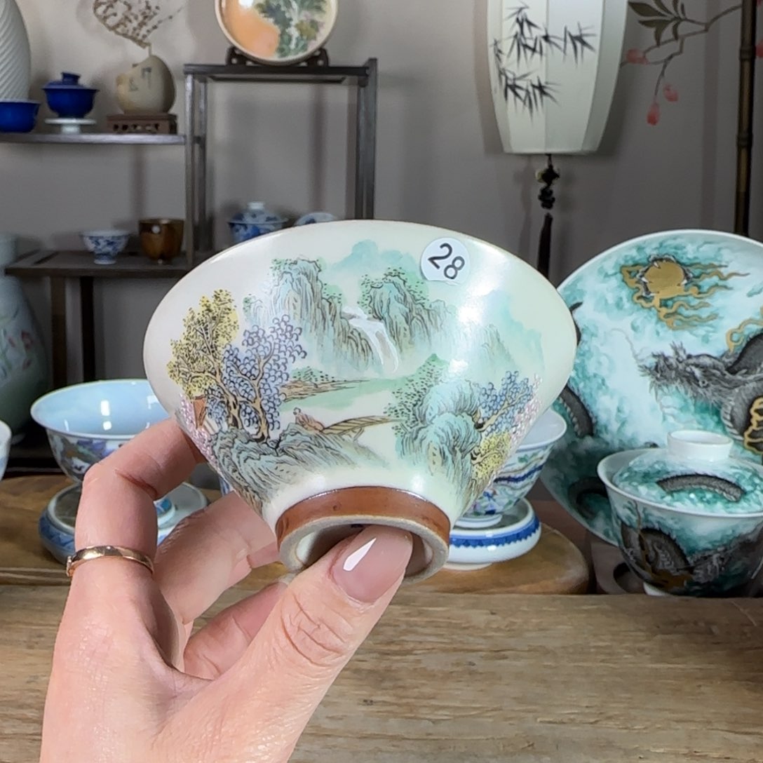 杯景德镇陶瓷柴烧多人