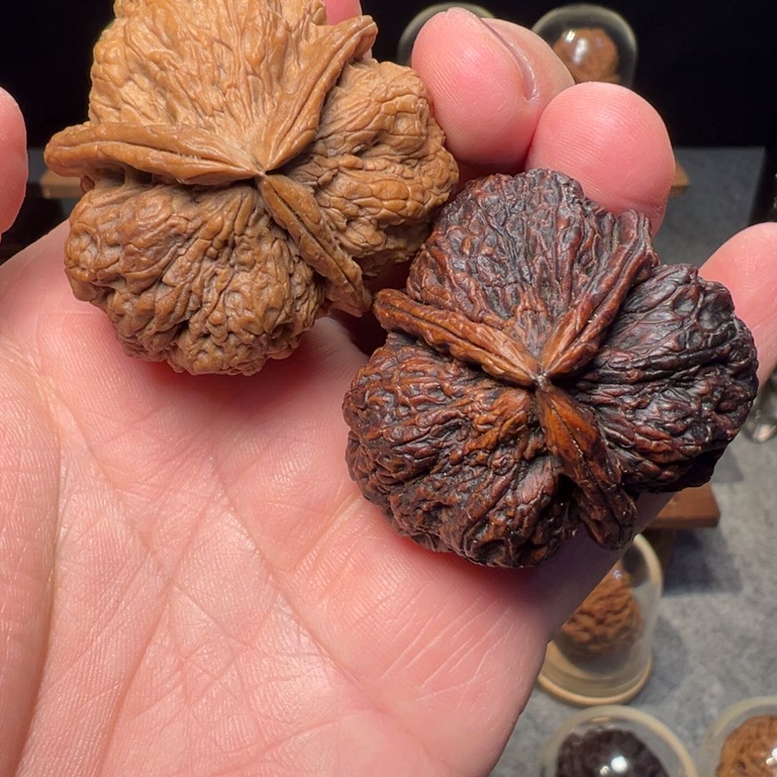 文玩核桃把件金刚佛手三棱45.5mm