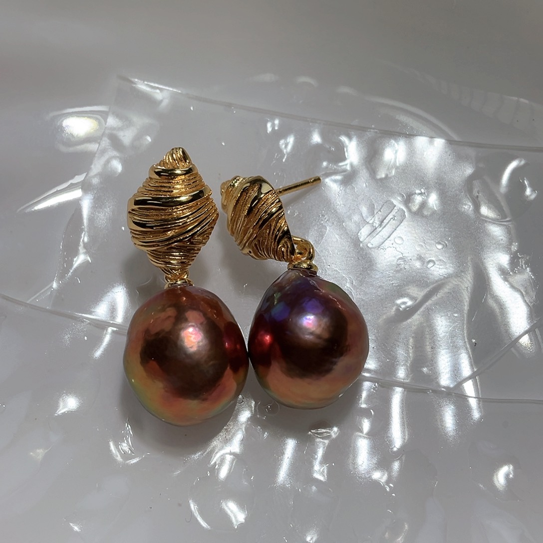 淡水珍珠耳饰银S925镶嵌