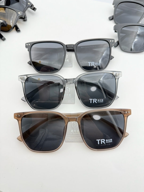 新款防紫外线折叠复古偏光太阳镜可配近视眼镜偏光镜茶色时尚遮阳