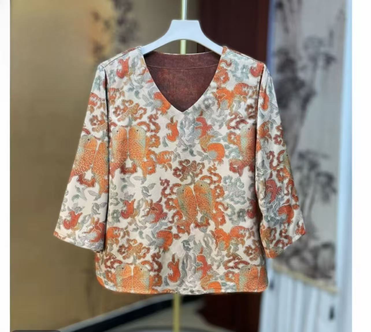 2025-500新款锦鲤双面双穿气质小衫