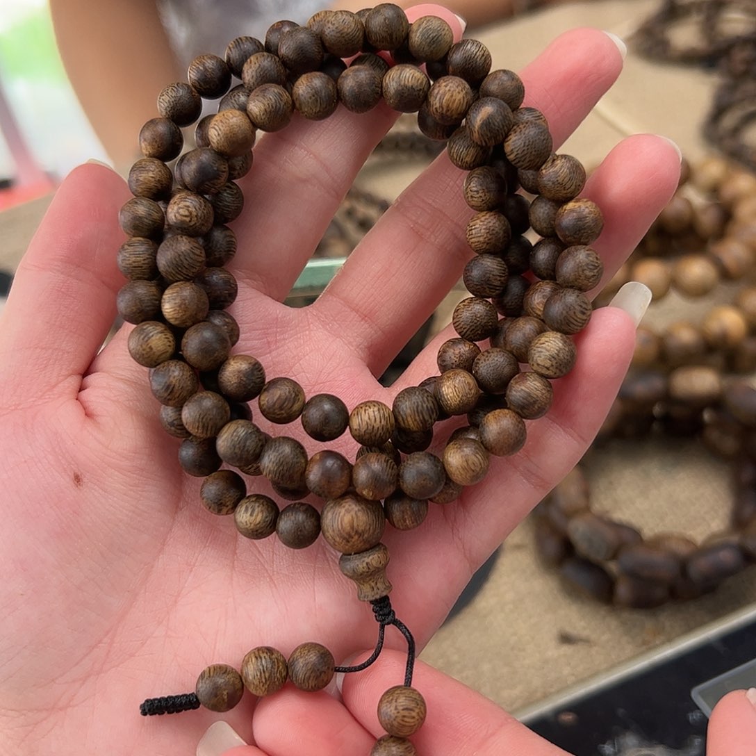 沉香手串奇楠沉香陆河沉浮07圆珠22g多圈多样性发一