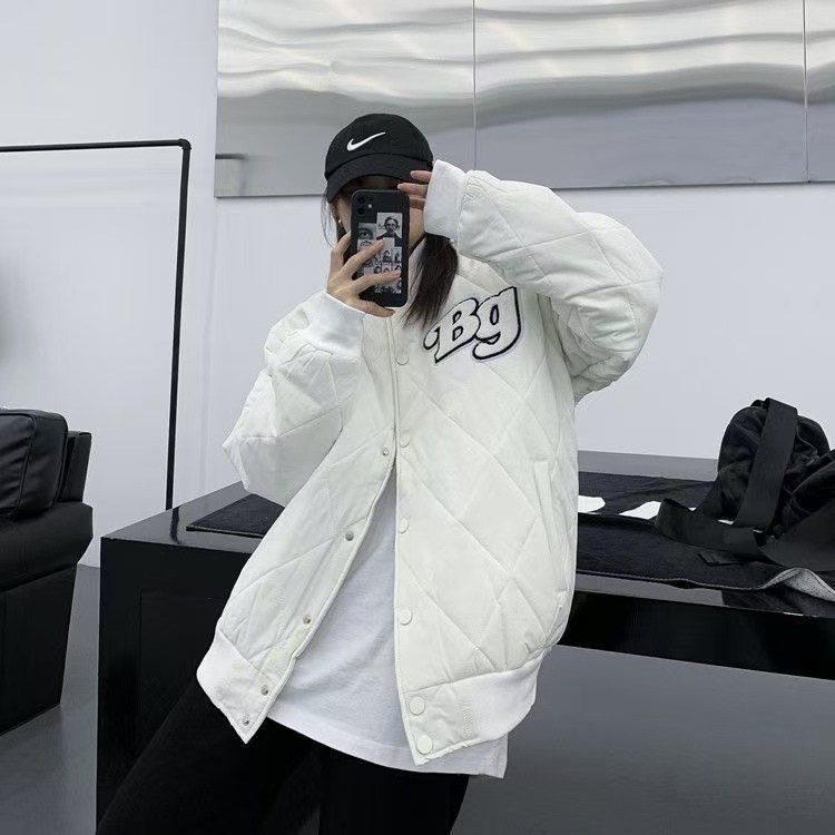 不褪色加厚款棉衣圆领棉服ins美式棉服男女同款情侣百搭韩版